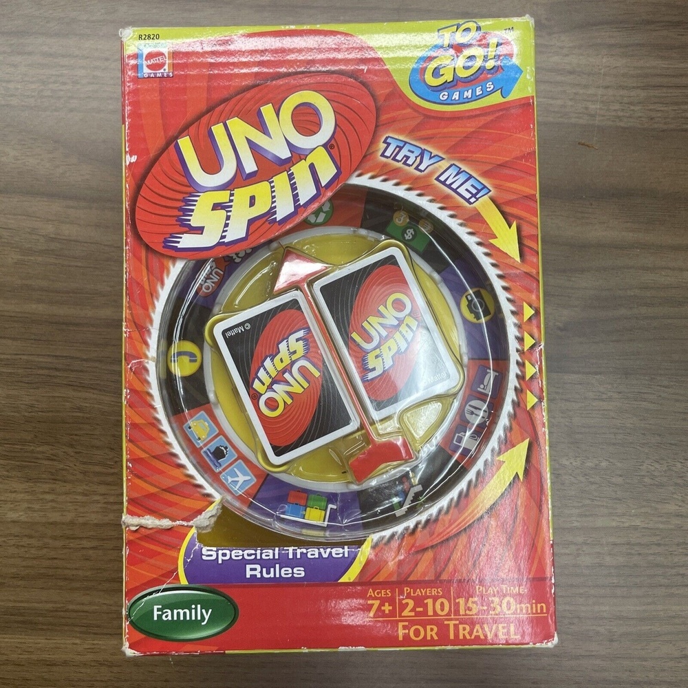 UNO Spin To Go! Games Card Game Mattel 2009 Travel Game road Trip Game‎